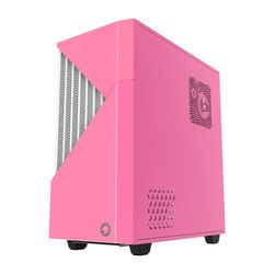 Case ATX GAMEMAX Contac COC, w/o PSU, 1x120 & 1x140mm ARGB fan, TG, 2xUSB 3.0, RGB HUB, Pink/Grey