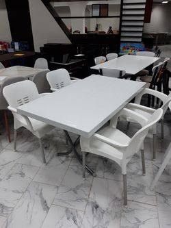 Set masa CT060 Selvi alba + 4 scaune CT 015-A alb