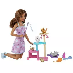 купить Кукла Barbie HHB70 Set de joc Jocul cu pisicul в Кишинёве 