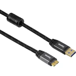 cumpără Cablu IT Hama 125232 Micro USB 3.0 Cable, 24K gold-pl., double shielded, fabric jacket, 1.80 m în Chișinău 