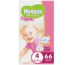 Подгузники Huggies Ultra Comfort Mega 4 Girl (8-14 kg) 66 шт