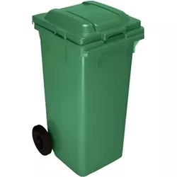 cumpără Coș de gunoi Hydro S Tomberon din plastic cu capac si roti din cauciuc, 120 L, verde, 8001245 în Chișinău 