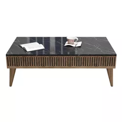 cumpără Măsuţă cafea Trendy Milano, Nuc, Negru 105x34x60cm în Chișinău 