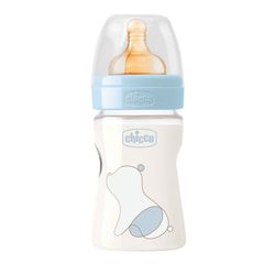 Biberon din plastic cu tetina din latex Chicco Original Touch Boy (0+ luni) 150 ml