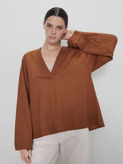 Блуза ZARA Коричневый 0858/630/745