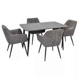 cumpără Set masă și scaune Evelin di Costacurta стол DT-405-6B + 4 стула YTC-090B Dark grey în Chișinău 