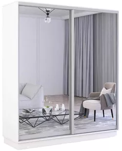 купить Шкаф Mobildor-Lux Fox uși glisante din oglinzi (170x60x200H cm) Alb в Кишинёве 