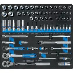cumpără Set de unelte de mână King Tony 9-5575MR set de accesorii pentru biți tubulare cu 6 capete de 1/4" și 3/8", 75 buc. în Chișinău 