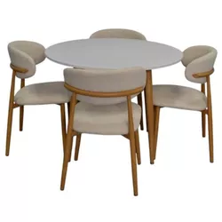 cumpără Set masă și scaune Evelin di Costacurta стол DT-402-1Wo + 4 стула QT-284Wo Light beige în Chișinău 