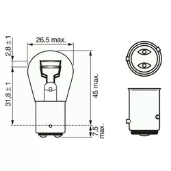 cumpără Lampă auto Bosch P21/4W Pure Light 12V 21/4W BAZ15d (carton) (1987302215) în Chișinău 