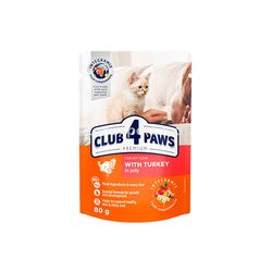 Club 4 Paws  Premium pentru pisoi Curcan în jeleu 80 gr