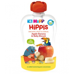 Hipp Фруктовый сюрприз из яблок и бананов с печеньем 4+ мес., 100 г