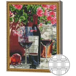 купить Картина по номерам Art Gallery QB204429 Mozaic cu diamante patrate 40x50cm Vin rosu в Кишинёве 