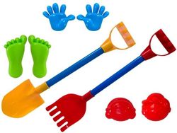 Набор игрушек для песка лопата, грабли, пасочки 8ед, 51cm