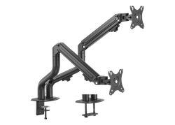 Table/desk 2-display mounting arm Gembird (rotate,tilt,swivel),17”-32”,up to 8 kg,VESA:75x75,100x100