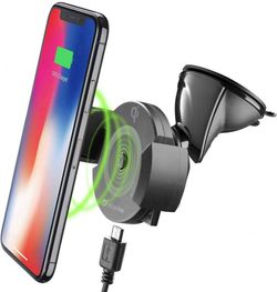 Suction Cup Car Holder Cellular, With Wireless Charging, Black