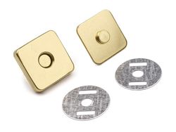 Capse magnetice pătrate, 18x18 mm / auriu