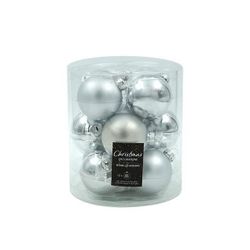 купить Новогодний декор Promstore 32940 Набор шаров стеклянных 12x60mm, в цилиндре, серебряные в Кишинёве 