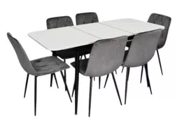 cumpără Set masă și scaune Evelin di Costacurta стол DT-531R B + 6 стульев YTC-080B Blu-14 (Dark grey) în Chișinău 
