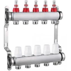 купить Комплект распределителей Hydro S Colector complet din Inox, 8 căi, cu debitmetru, 1"x3/4"x16 (0711373) в Кишинёве 