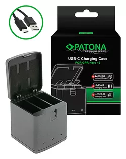 купить Зарядное устройство для фото-видео Patona Premium triple charger charging box for GoPro Hero 13 incl. USB-C cable в Кишинёве 