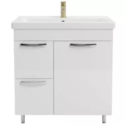 купить Шкаф под умывальник Mashtab 11986 Agat cu 2 sertare+usa 80cm Alb в Кишинёве 