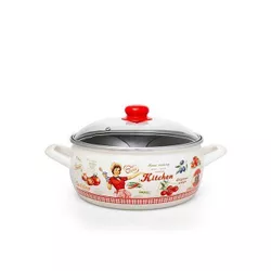 купить Кастрюля Metalac 51701 эмалированная Kitchen 24cm, 5l, крышка стекло в Кишинёве 