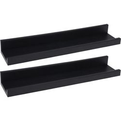 cumpără Raft decorativ H&S 46690 Set rafturi suspendabile 2buc 45x10x5cm, mdf, alb/negru în Chișinău 