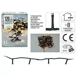 cumpără Ghirlandă Promstore 49759 Luminite de Craciun Fir 120LED alb-cald, 9m fir verde, 8reg, in/out în Chișinău 