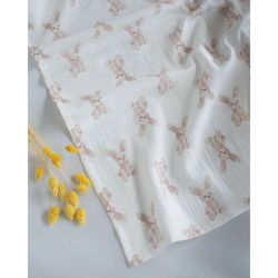 купить Детское постельное белье Veres 108.15 Плед Муслин Зайчата 80х80 в Кишинёве 