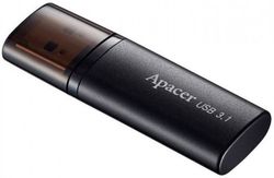 32GB USB3.1 Flash Drive  Apacer "AH25B",  Black, Matte Metal, Classic Cap (AP32GAH25BB-1)