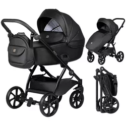 cumpără Сărucior pentru copii Tutis 2in1 UNO5+ Leather 2/1 Jet Black (1402699) în Chișinău 