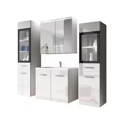 cumpără Mobilă pentru bucatarie Mirjan Holly/Udine II With Sink (White/White Gloss) în Chișinău 