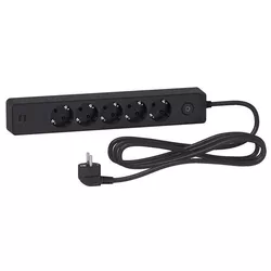купить Удлинитель электрический Schneider ST945U3B Prelungitor 5 locuri+2 usb+intr. 16a 3m antracit в Кишинёве 