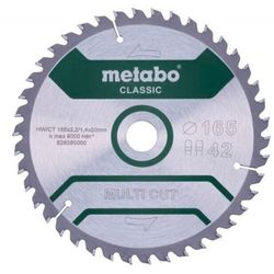 купить Диск отрезной Metabo 628661000 Pânza ferastrau circular Multi CUT classic HW/CT 165x20, Z42 FZ/TZ 5° в Кишинёве 