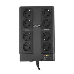 UPS PowerCom CUB-650E 650VA/390W LCD, AVR, USB-B, RJ45/RJ11, 8*Schuko