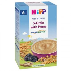 Hipp terci din 5 cereale cu lapte și prune, 6+ luni, 250 g