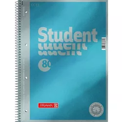 cumpără Accesoriu pentru birou Brunnen Notebook College-Block A4 pe o spirală în punct, 80 de foi 90 g/m2, coperta albastru metalic în Chișinău 