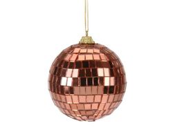 Шар елочный зеркальный "Disco" 80mm медный цвет