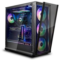 Case mATX Deepcool MATREXX 40 3FS, w/o PSU, 3x120mm tri-color LED , Tempered Glass, USB3.0, Black