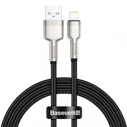 cumpără Cablu telefon mobil Baseus CALJK-A01 USB - LIGHTNING, 2.4A, 1M, CAFULE METAL BLACK în Chișinău 