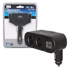 купить Разветвитель для прикуривателя Olesson NO.1652 черный Y15-184, тройник в Кишинёве 