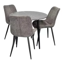 cumpără Set masă și scaune Evelin di Costacurta стол DT-404-6B + 3 стула YTC-055B Dark grey în Chișinău 