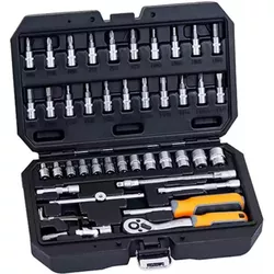 купить Набор ручных инструментов Hoteche 202801 Набор торцевых головок и бит 46 шт + трещетка ¼" в Кишинёве 