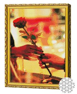 купить Картина по номерам Art Gallery GA79760 Mozaic cu diamante 40x50cm Trandafir in dar в Кишинёве 