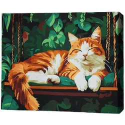 купить Картина по номерам BrushMe MG0021FC 40х50cm (fără cutie) Pisică pe leagăn в Кишинёве 