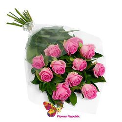 Розовый букет из 11 роз  60-70CM