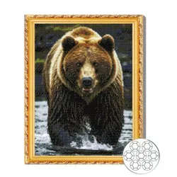 купить Картина по номерам Art Gallery GA87361 Mozaic cu diamante 40x50cm Urs brun в Кишинёве 