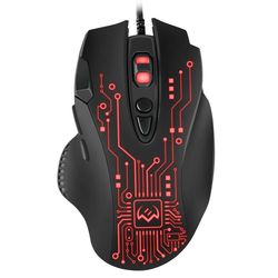 Gaming Mouse SVEN RX-G715, Optical 800-2400 dpi, 7 buttons, Silent, Soft Touch,Backlight, Black, USB