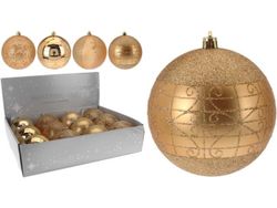 Glob pentru brad 100mm cu ornament auriu